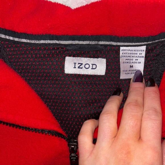 Izod performance Red and Black quarter zip - Picture 4 of 9
